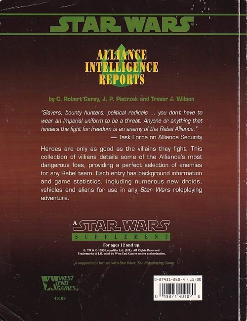 Star Wars D6 - Alliance Intelligence Reports (Genbrug)